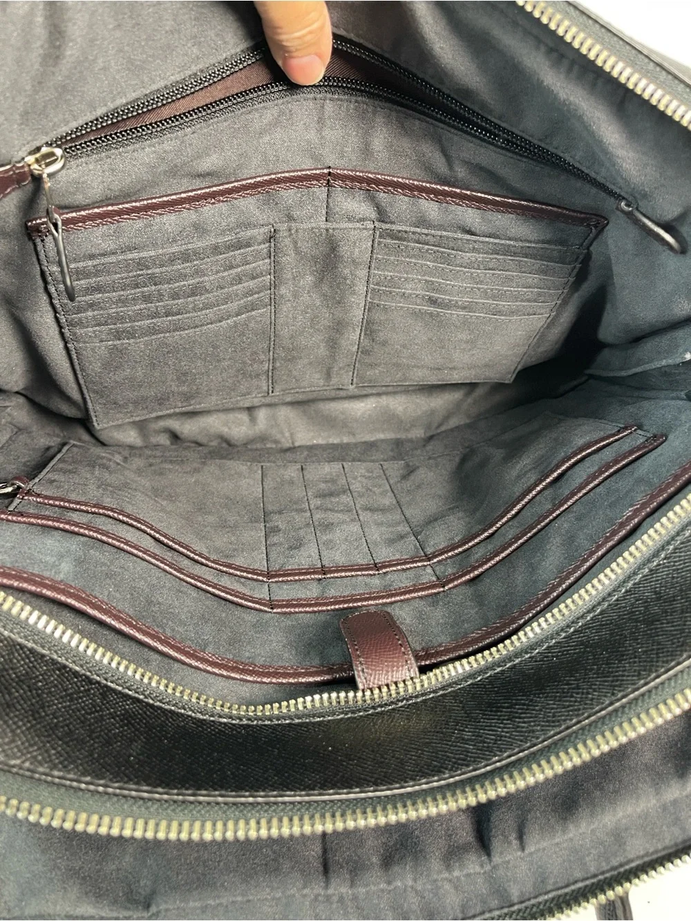 Coach A1880-25975 Metro Double Zip Crossgrain Leather Briefcase NWT Black